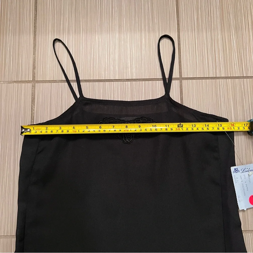 Vintage black cami camisole tank top‎ lingerie XS 70s 80s NWT - Picture 8 of 10